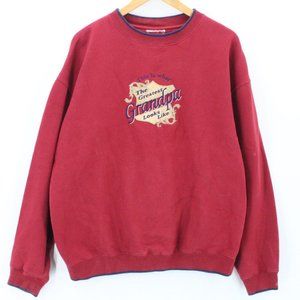 Vintage M&C Sport Crewneck Sweatshirt Mens Red Pullover Greatest Grandpa XL